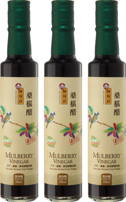 陳稼莊 桑椹醋 無加糖, 250ml, 3瓶
