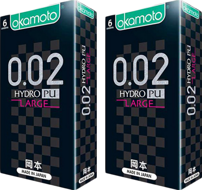 okamoto 岡本 0.02水性聚氨酯大碼 衛生套, 2盒, 6入
