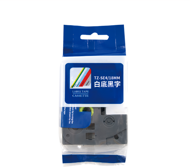 NEXTPAGE 台灣榮工 易碎保密帶 相容 TZ-SE4 副廠標籤帶 適用於Brother 標籤機, 白底黑字, 18mm