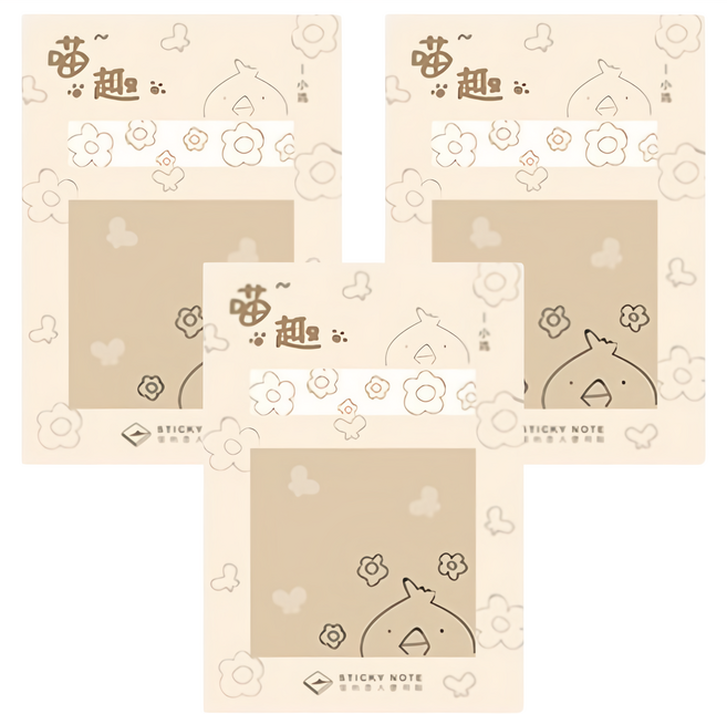 CARD LOVER 信的戀人 便利貼, 小雞, 3本, 1組