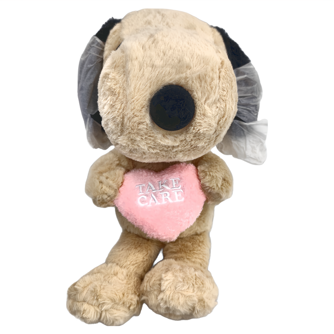 PEANUTS 史努比 絨毛玩偶 史努比抱愛心 3歲以上, 30cm, 卡其色, 1個