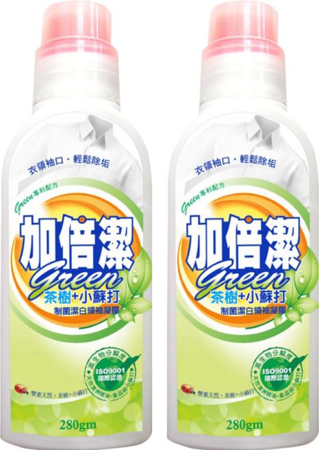 加倍潔 茶樹+小蘇打制菌潔白領袖凝膠, 280g, 2瓶