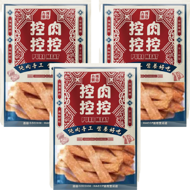控肉控控 寵物肉乾, 起司雞肉條, 80g, 3包