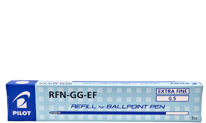 PILOT 百樂 舒寫筆芯 0.5mm RFN-GG-EF-L, 藍色, 12支