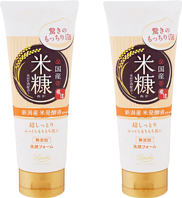 Loshi 樂絲 米糠潤澤飽滿洗面乳, 120g, 2條