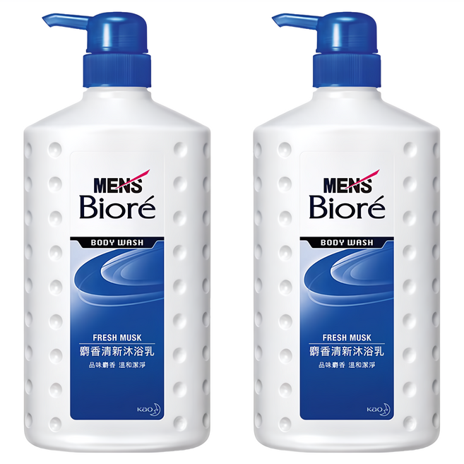 Men's Biore 男性清新沐浴乳 麝香 750ml, 2瓶