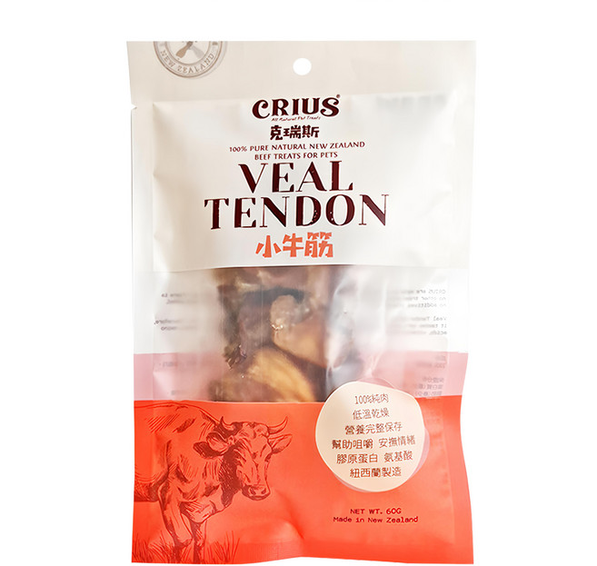 CRIUS 克瑞斯 100%純天然紐西蘭 寵物狗零食, 小牛筋, 1包