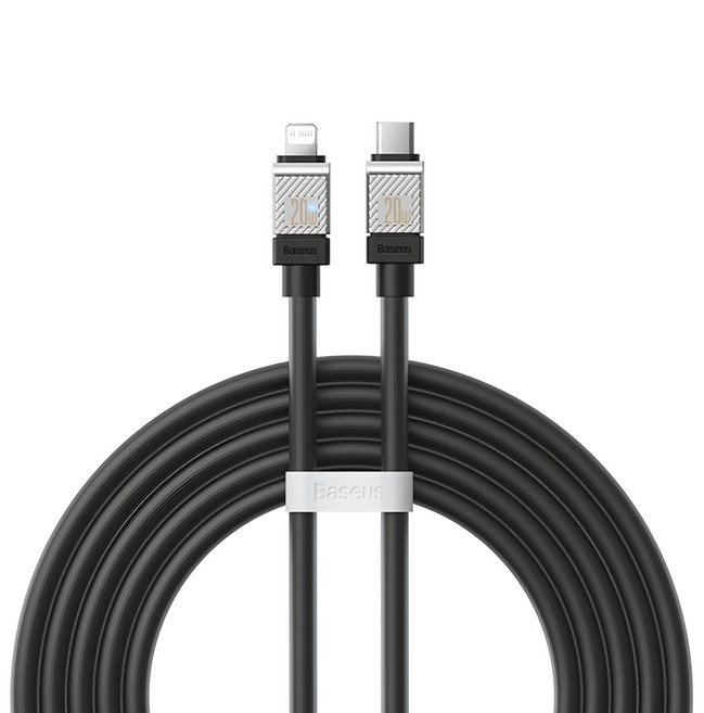 Baseus 倍思 酷玩系列 20W Type-C-iPhone 快充傳輸線, 2m, 黑色, 1條