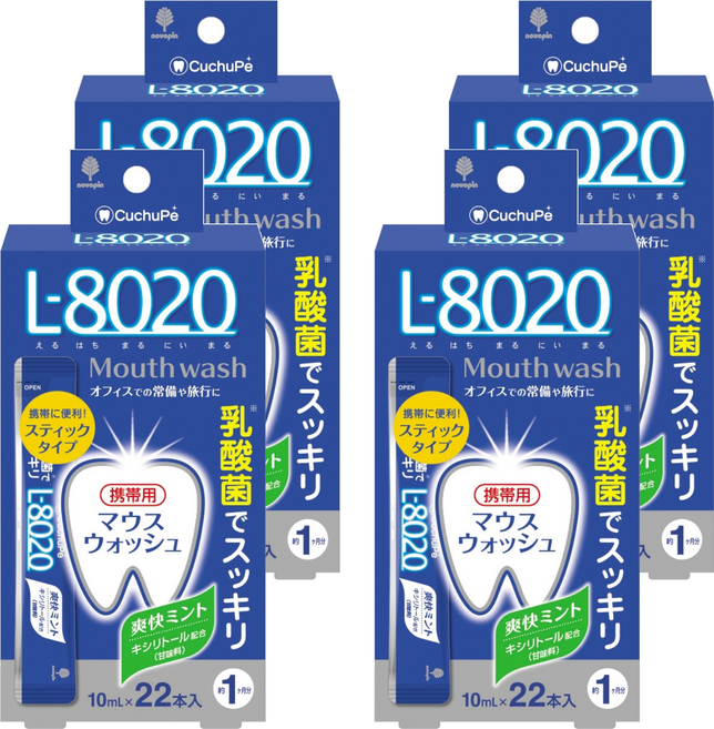 novopin 勁爽薄荷乳酸菌漱口水 含酒精 L-8020 22條, 220ml, 4盒