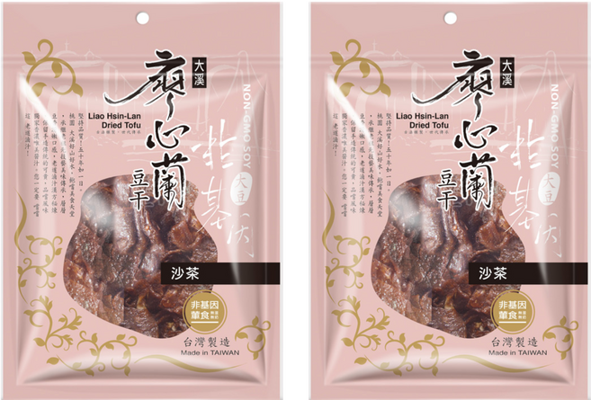 大溪廖心蘭豆干 非基改豆干 沙茶, 110g, 2包