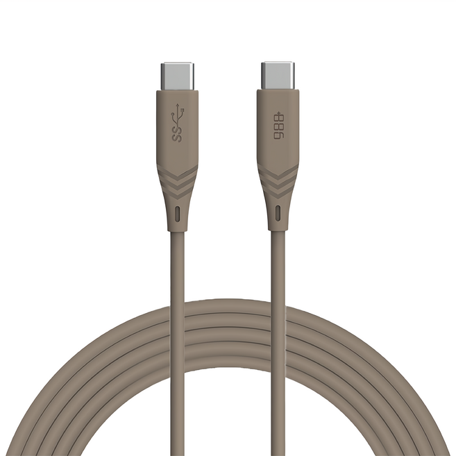 886 極野家 USB-C-USB-C/Type-C PD快充充電線, 1.8m, 奶茶棕, 1條