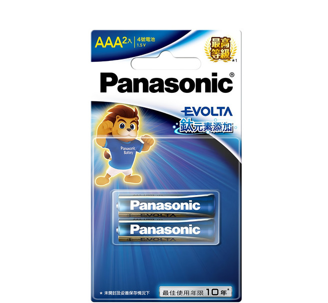 Panasonic Evolta 鈦元素鹼性電池 4號, 1組, 2顆