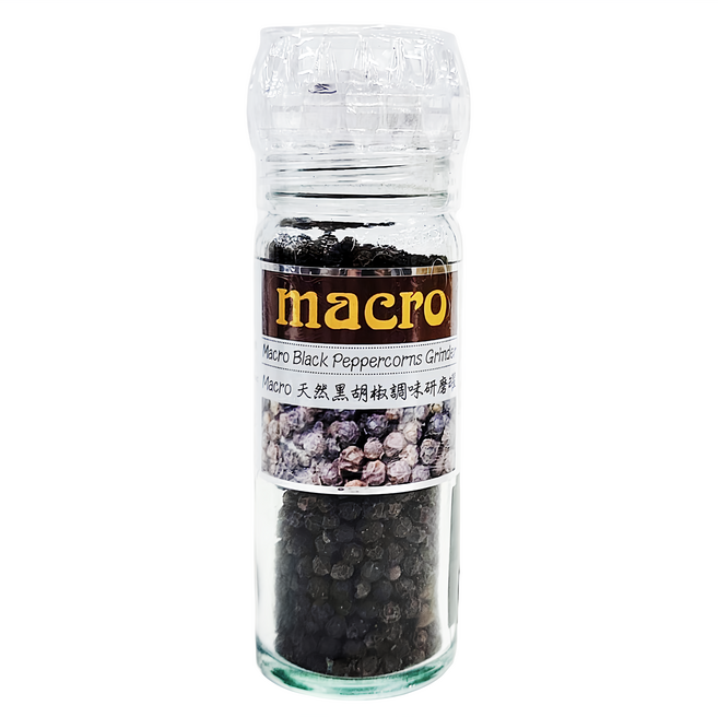 Macro 天然黑胡椒調味研磨罐, 50g, 1瓶