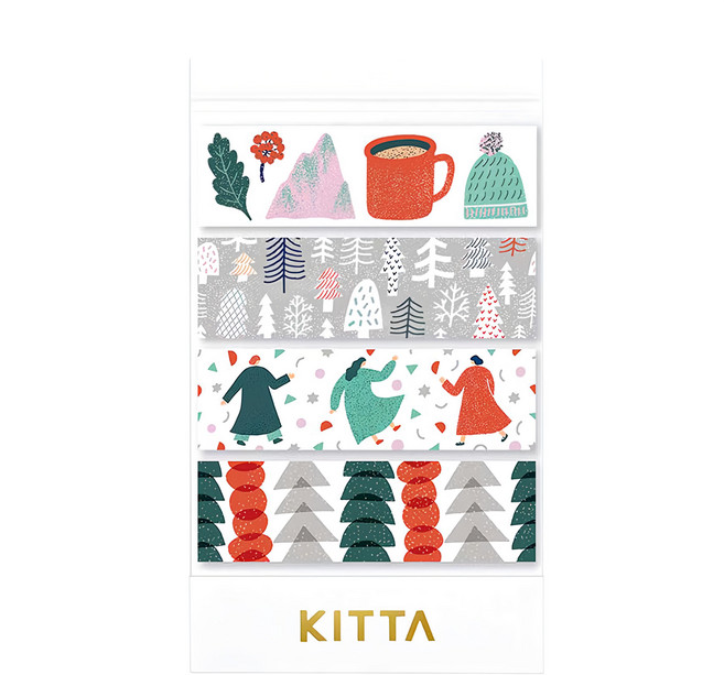 KING JIM HITOTOKI KITTA 隨身攜帶和紙膠帶 限定款 50 x 15mm, 聖誕節, 1組
