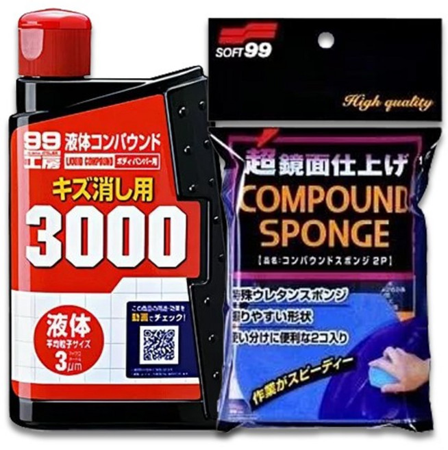 SOFT99 B655 粗蠟9800 B656 300ml S430 漆面拋光.除劃痕, 1個, 粗蠟3000*1+粗蠟專用泡棉2p*1