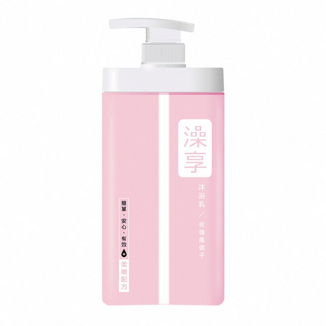 澡享 沐浴乳 玫瑰風信子 簡單 安心 有效 柔緻配方, 1kg, 3個