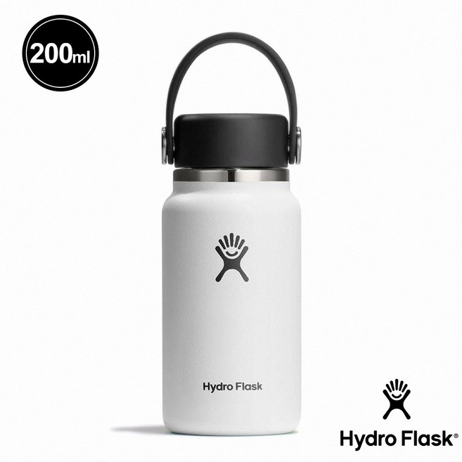 Hydro Flask 200ml 迷你 真空 保溫瓶, 經典白, 1個