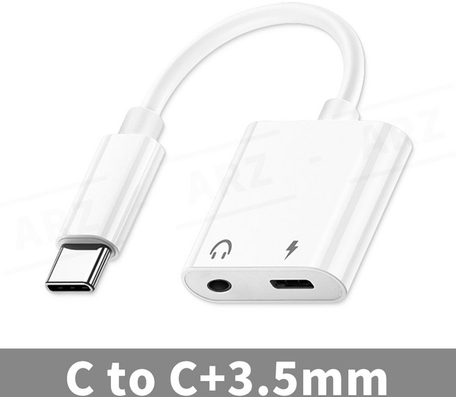ARZ 耳機轉接器 Type C 3.5mm 蘋果音源線, 1個, C to C+3.5mm