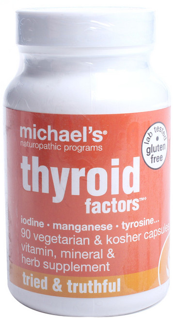 MICHAEL'S NATUROPATHIC-關閉 碘錳酪胺酸素食膠囊, 90入, 1個, 90顆