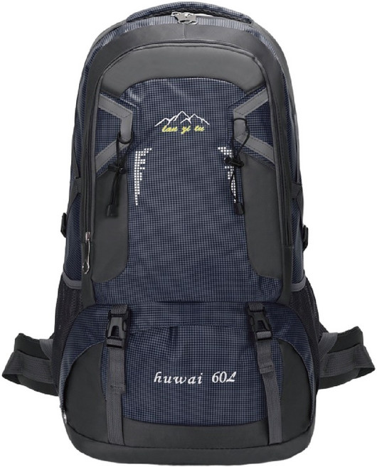 lan yi tu 登山背包 40L/60L大容量 戶外健行露營防水後背包, 60L超大登山背包-藏青 現貨隔天發