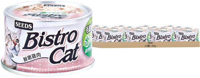 惜時 Bistro cat 特級銀貓健康餐罐, 鮮嫩雞肉, 80g, 24罐