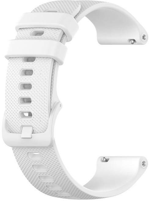 ibits Garmin vivoactive4 4S Venu2 2S SQ 格紋矽膠錶帶, 白色, 1個