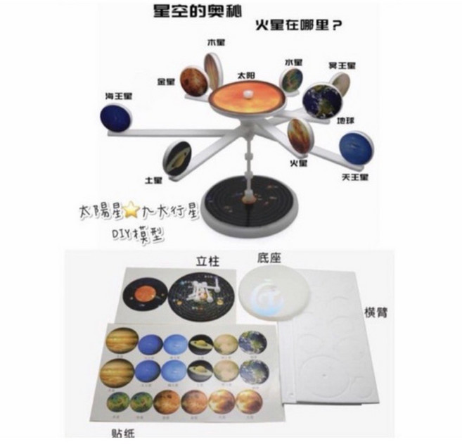 月餅造型拍照相框 中秋月餅拍照框 月亮拍照道具, 1個, DIY款八大行星