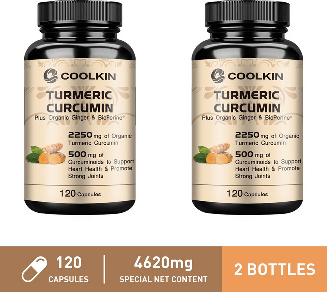 COOLKIN 薑黃素 膠囊 添加有機薑與BioPerine® 2250毫克, 240組