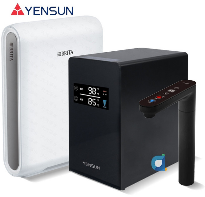 元山 YS-8221HW 櫥下型觸控溫熱飲水機 搭配 BRITA X6 超濾淨水器, 黑色
