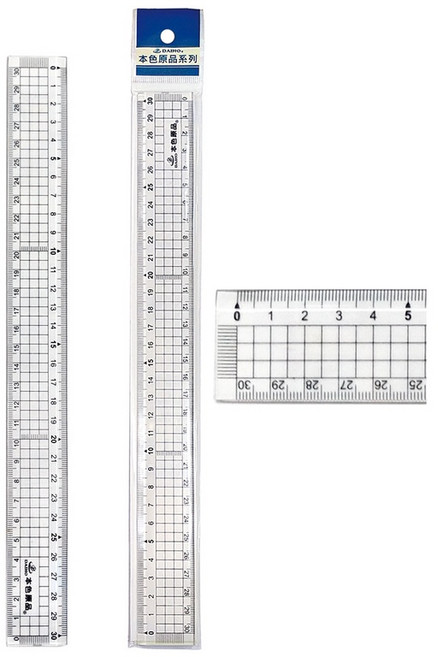 DAISO 本色原品方格30CM直尺, 1個