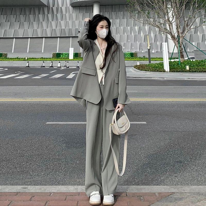 西裝外套 春秋兩件套裝 寬鬆休閒西服