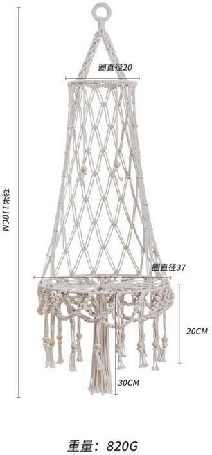 純手工編織貓吊籃 寵物網兜懸掛吊牀, 掛毯貓窩, 1個