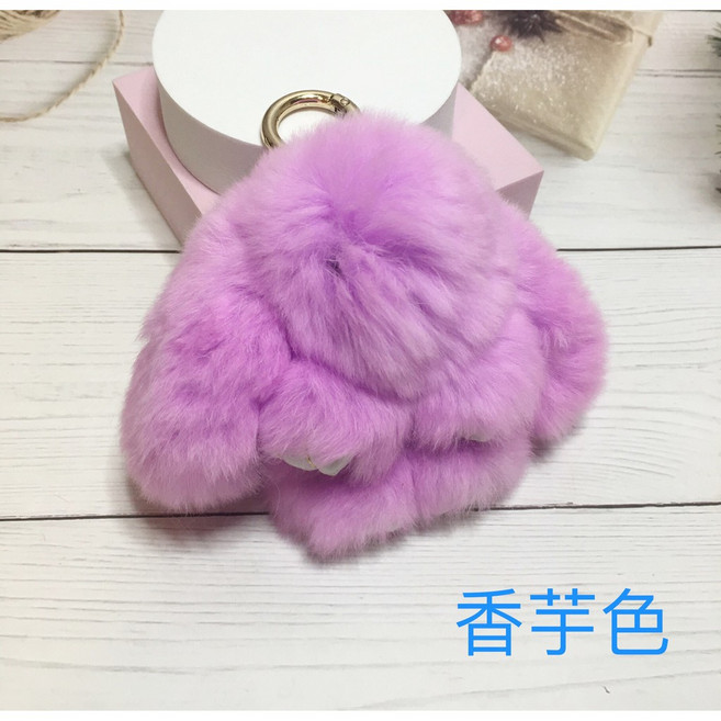 迷你獺兔毛裝死兔 萌萌兔包包鑰匙圈吊飾
