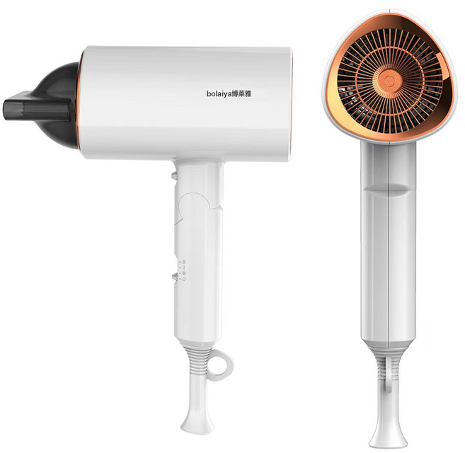110V摺疊式吹風機大功率負離子電吹風靜音冷熱風吹風筒, 歐規-220V, 白色