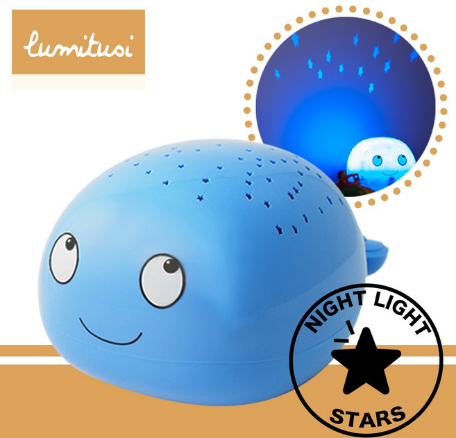 Lumitusi 鯨魚星空投影音樂小夜燈 3色星星天花板投影