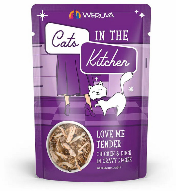 WERUVA Cats IN THE Kitchen 凱特美廚 凱特鮮廚天然無穀貓餐包 85g 多口味選擇, 1個, 貓王柔情