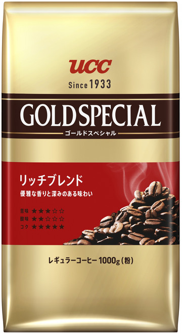日本UCC黃金特級濃鬱綜合濾掛咖啡粉1000克, 1個, 1入, 1kg