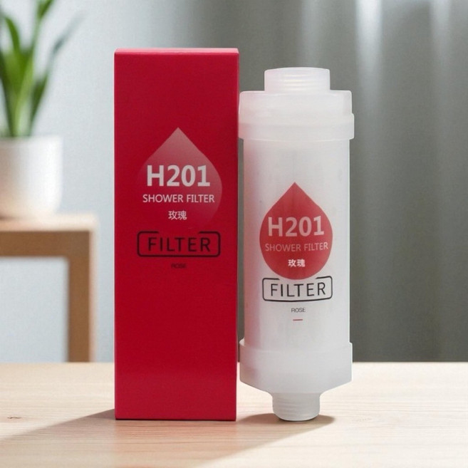 H201 香氛沐浴濾芯,蓮蓬頭過濾器,多重淨化水質,除氯呵護肌膚,玫瑰花語, 1個, 【玫瑰花語】