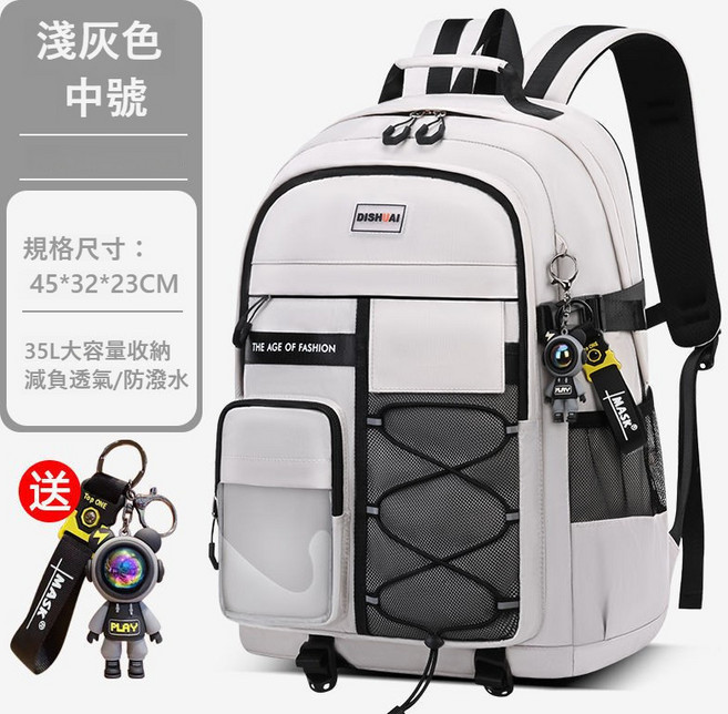 TAICHI 機車騎行背包 防水設計 大容量, 淺灰色