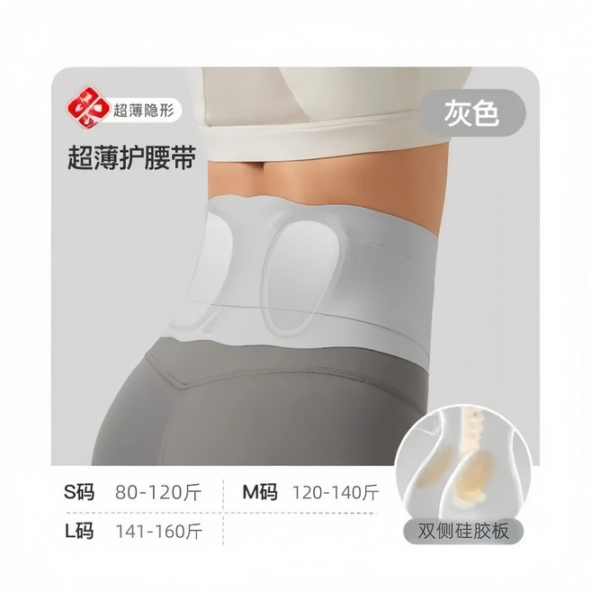 日本超薄款護腰帶 護腰腰託 久坐支撐 收腰塑身腰 工作護腰帶, 1個, 輕薄隱形-內衣級面料,M碼-適合61-70KG-腰圍87-96