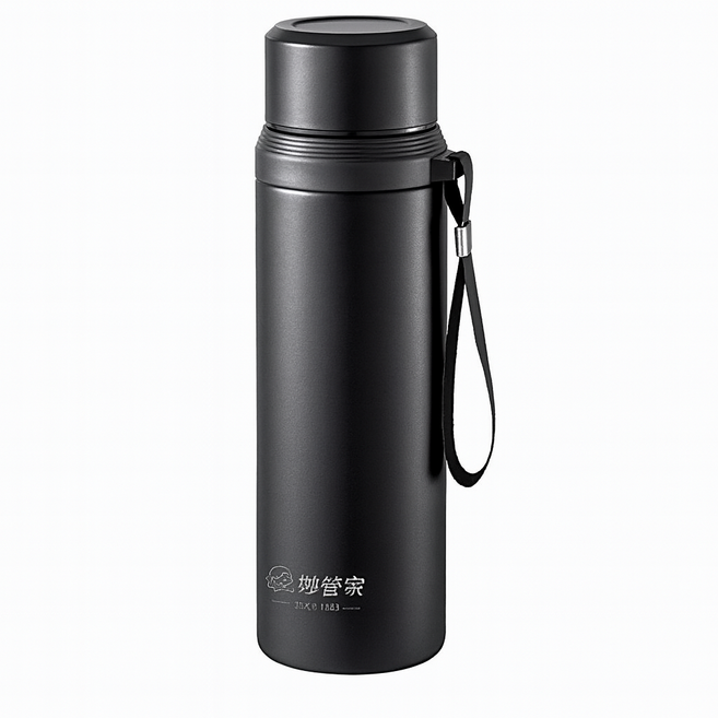 妙管家 304不鏽鋼 布列克保溫瓶 800ml, 消光黑, 1個