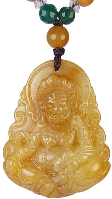 黃玉財帛滿門致富黃財神項鍊, 1個