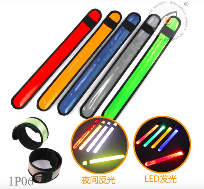 LED反光晶格啪啪帶 不開LED也有反光效果, 紅色, 1個