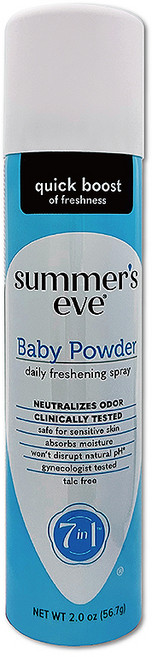 美國Summer's Eve-乾爽淨味生理期護理私密噴霧56.7g/罐-爽身粉香(藍), 56.7g, 1件, 爽身粉香(藍)