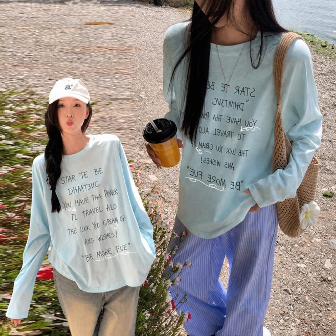 【梨卡】隔日到貨 女裝 罩衫 薄長袖 上衣 薄款微透 百搭罩衫 防曬罩衫 字母上衣 海邊罩衫 HZ105