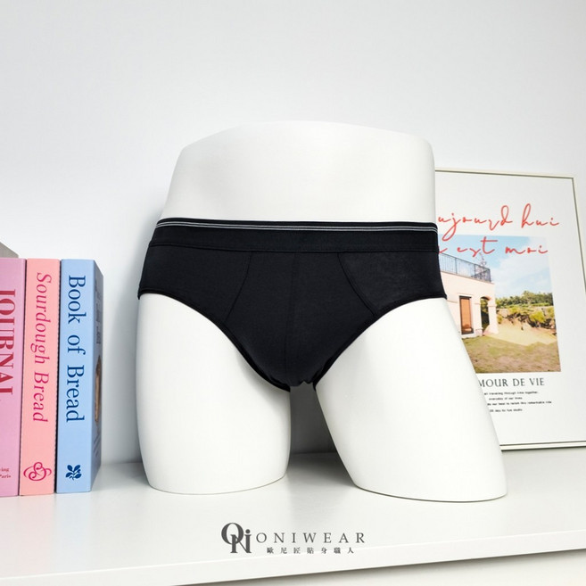 【OniWear】純棉寬腰帶中腰三角男內褲