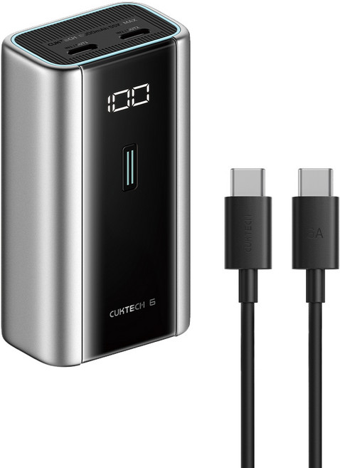 酷態科 6號電能塊 6000mAh 行動電源 55W 快充 雙Type-C PB060 3C認証, 灰色-BSMI/CCC/Wh認証標示,7天