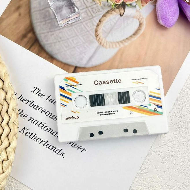 可錄音卡片 錄音帶造型 情人節生日禮物, 1個, 5分鐘錄音★可換電池(附電池)★-白色, 白色, 5分鐘錄音