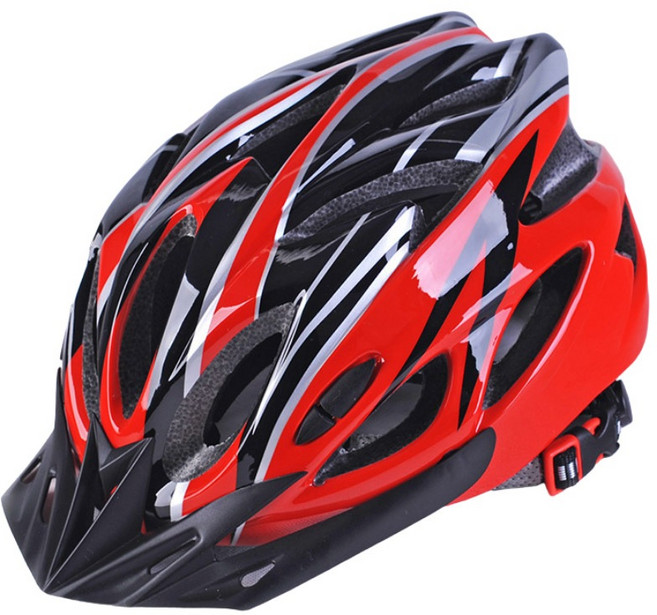 自行車安全帽 腳踏車安全帽 登山車帽 單車頭盔 單車安全帽, 1個, 黑紅