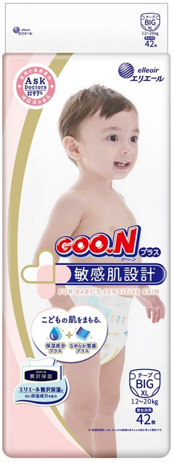大王 敏感肌 黏貼型尿布 XL 42片, 1個